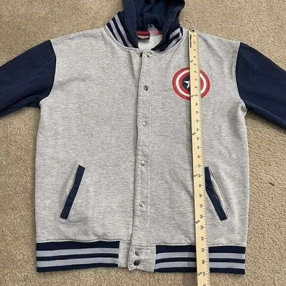 Marvel Avengers Mens Full Zip Button Jacket Hoodie Captain America Lightweight - Picture 6 of 9